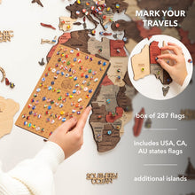 Load image into Gallery viewer, 3D Wooden World Map Fusion