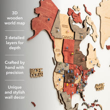 Load image into Gallery viewer, 3D Wooden World Map Fusion