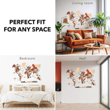 Load image into Gallery viewer, 3D Wooden World Map Fusion