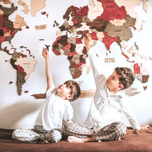 Load image into Gallery viewer, 3D Wooden World Map Fusion