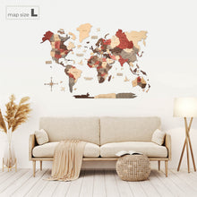 Load image into Gallery viewer, 3D Wooden World Map Fusion