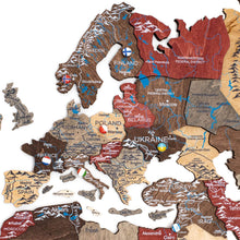 Load image into Gallery viewer, 3D Wooden World Map Fusion