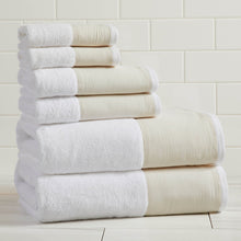 Load image into Gallery viewer, Cotton Linen-Like Border 6-Piece Towel Set - Priya Collection