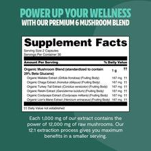 Load image into Gallery viewer, Organic Mushroom Complex Supplement Capsules