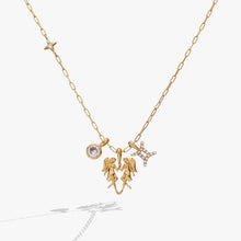 Load image into Gallery viewer, Gemini Zodiac Charm Cluster Necklace