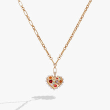Load image into Gallery viewer, Puffy Heart Gemstone And Pearl Pendant Necklace