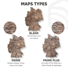 Load image into Gallery viewer, 3D Germany Wooden Map Dark Walnut