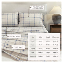 Load image into Gallery viewer, Turkish Cotton Flannel Sheet Set - Plaid &amp; Stripe Collection