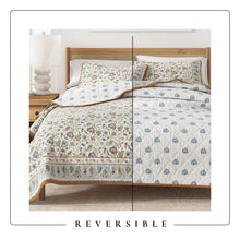 Load image into Gallery viewer, Floral Boho Printed Cotton Quilt Set - Indira Collection