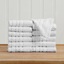 Load image into Gallery viewer, 100% Cotton Checkered Jacquard Bath Towel Set - Giuliana Collection