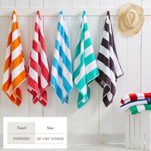 Load image into Gallery viewer, Cotton Velour Cabana Stripe Beach Towel - Novia Collection