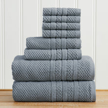 Load image into Gallery viewer, 100% Cotton Checkered Jacquard Bath Towel Set - Giuliana Collection
