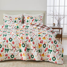 Load image into Gallery viewer, Reversible Christmas Comforter and Sham Set - Holiday / Lodge Odette Collection