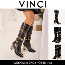 Load image into Gallery viewer, The Gladiator Black Leather Knee High Women Boot
