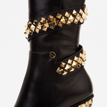 Load image into Gallery viewer, The Gladiator Black Leather Knee High Women Boot