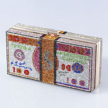 Load image into Gallery viewer, ‌Glamorous Fully Bedazzled Dollar Motif Evening Bag Party Clutch (MAC293)