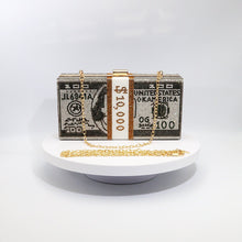 Load image into Gallery viewer, ‌Glamorous Fully Bedazzled Dollar Motif Evening Bag Party Clutch (MAC293)