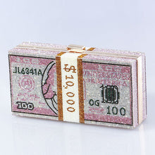Load image into Gallery viewer, ‌Glamorous Fully Bedazzled Dollar Motif Evening Bag Party Clutch (MAC293)