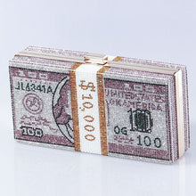 Load image into Gallery viewer, ‌Glamorous Fully Bedazzled Dollar Motif Evening Bag Party Clutch (MAC293)