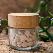 Load image into Gallery viewer, Reusable Glass Jar with Bamboo Lid - For Tooth Tablets