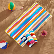 Load image into Gallery viewer, Cotton Velour Cabana Stripe Beach Towel - Novia Collection