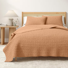 Load image into Gallery viewer, 100% Cotton Honeycomb Waffle Garment Washed Quilt Set - Genevieve Collection