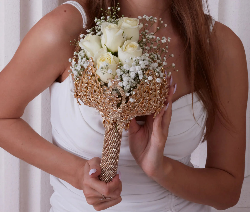 Gold Bouquet Holder, Gold Wedding Bouquet