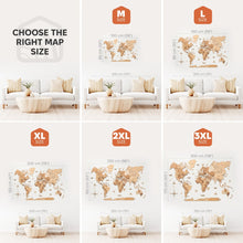 Load image into Gallery viewer, 3D Wooden World Map Gold