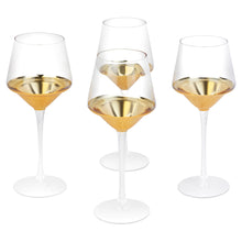 Load image into Gallery viewer, Gold Triangle Glasses - Set of 4