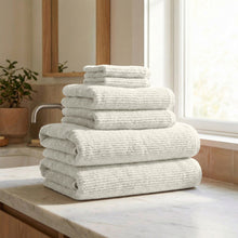 Load image into Gallery viewer, Turkish Cotton Ribbed 6-Piece Bath Towel Set - Georgiana Collection