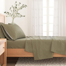 Load image into Gallery viewer, Heathered Solid Cotton Blend Flannel Sheet Set - Anders Collection