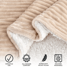 Load image into Gallery viewer, Ribbed Sherpa Throw Blanket - Corduroy Collection