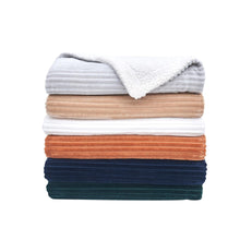 Load image into Gallery viewer, Ribbed Sherpa Throw Blanket - Corduroy Collection