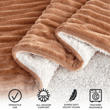 Load image into Gallery viewer, Ribbed Sherpa Throw Blanket - Corduroy Collection