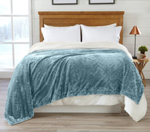 Load image into Gallery viewer, Velvet Plush Sherpa Luxury Bed Blanket - Cielo Collection