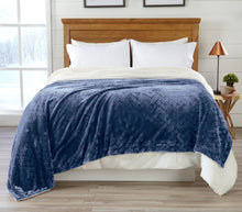 Load image into Gallery viewer, Velvet Plush Sherpa Luxury Bed Blanket - Cielo Collection