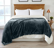 Load image into Gallery viewer, Velvet Plush Sherpa Luxury Bed Blanket - Cielo Collection