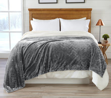 Load image into Gallery viewer, Velvet Plush Sherpa Luxury Bed Blanket - Cielo Collection