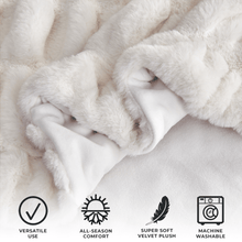 Load image into Gallery viewer, Ruched Faux Fur Throw Blanket - Alondra Collection