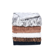 Load image into Gallery viewer, Ruched Faux Fur Throw Blanket - Alondra Collection