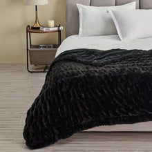 Load image into Gallery viewer, Ruched Faux Fur Throw Blanket - Alondra Collection