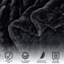 Load image into Gallery viewer, Ruched Faux Fur Throw Blanket - Alondra Collection
