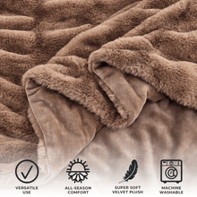 Load image into Gallery viewer, Ruched Faux Fur Throw Blanket - Alondra Collection