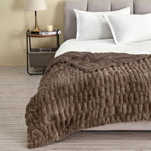 Load image into Gallery viewer, Ruched Faux Fur Throw Blanket - Alondra Collection