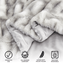 Load image into Gallery viewer, Ruched Faux Fur Throw Blanket - Alondra Collection