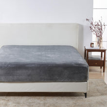 Load image into Gallery viewer, Solid Plush Fitted Sheet - Velvet Luxe Collection
