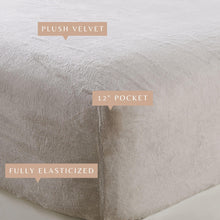 Load image into Gallery viewer, Solid Plush Fitted Sheet - Velvet Luxe Collection