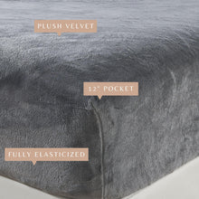 Load image into Gallery viewer, Solid Plush Fitted Sheet - Velvet Luxe Collection