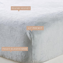 Load image into Gallery viewer, Solid Plush Fitted Sheet - Velvet Luxe Collection
