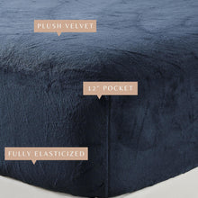 Load image into Gallery viewer, Solid Plush Fitted Sheet - Velvet Luxe Collection